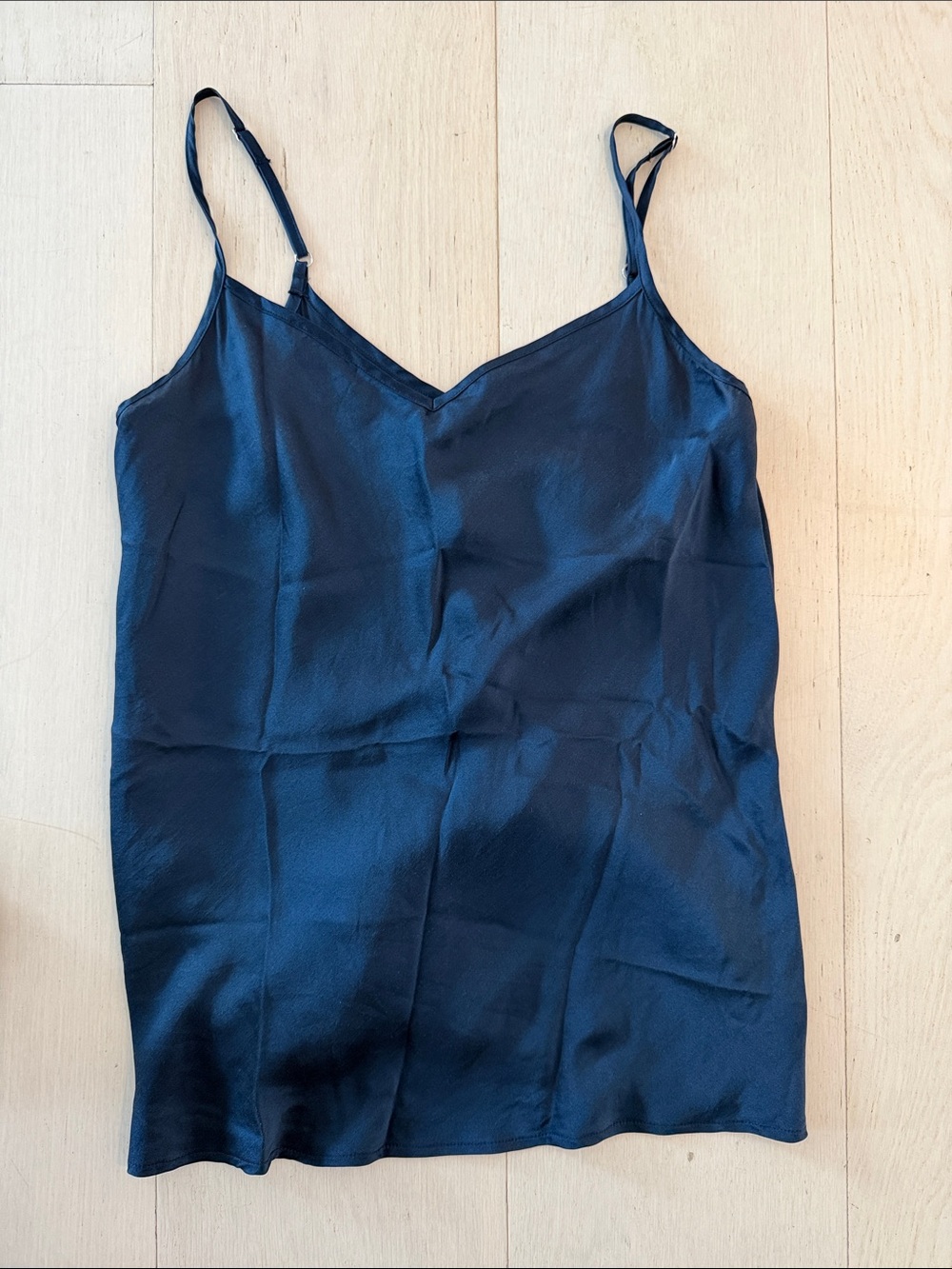 intimissimi Black Satin V-Neck Cami Tank Top